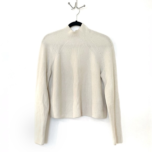 Sweaters - & Other Stories Cream Wool Blend Mock Neck Sweater